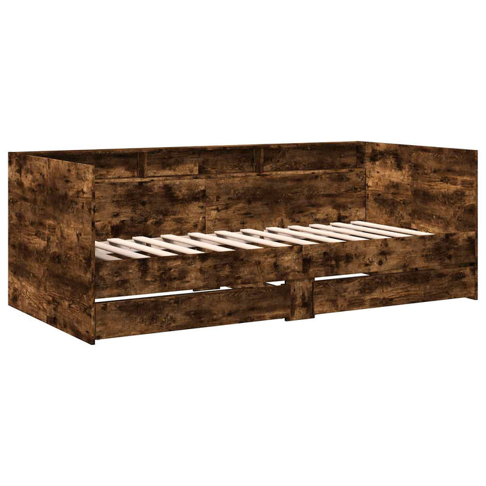 Cadru de pat cu depozitare Stejar fumuriu 80 x 200 cm WALTI
