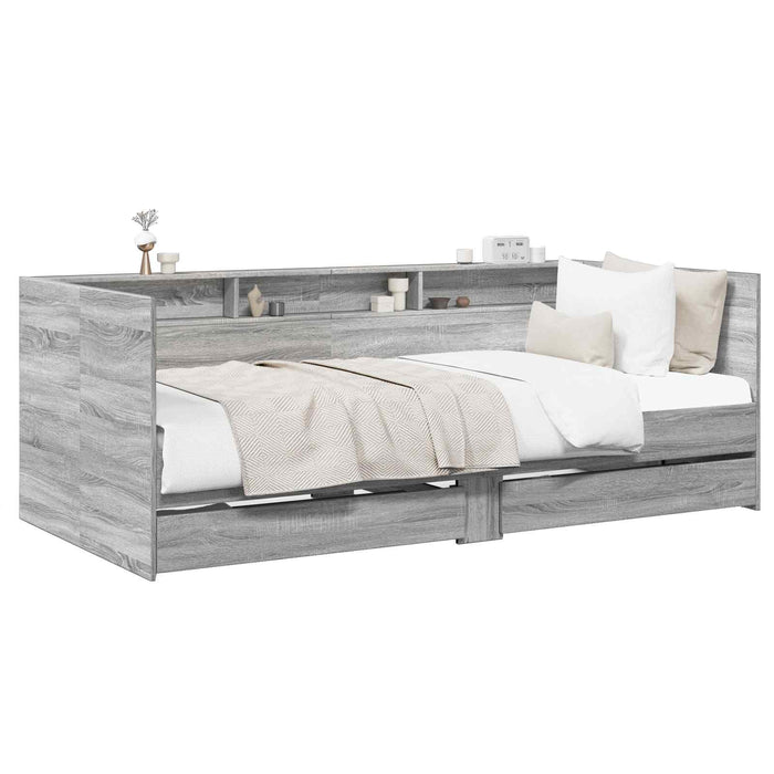 Cadru de pat cu depozitare Sonoma gri 80 x 200 cm WALTI