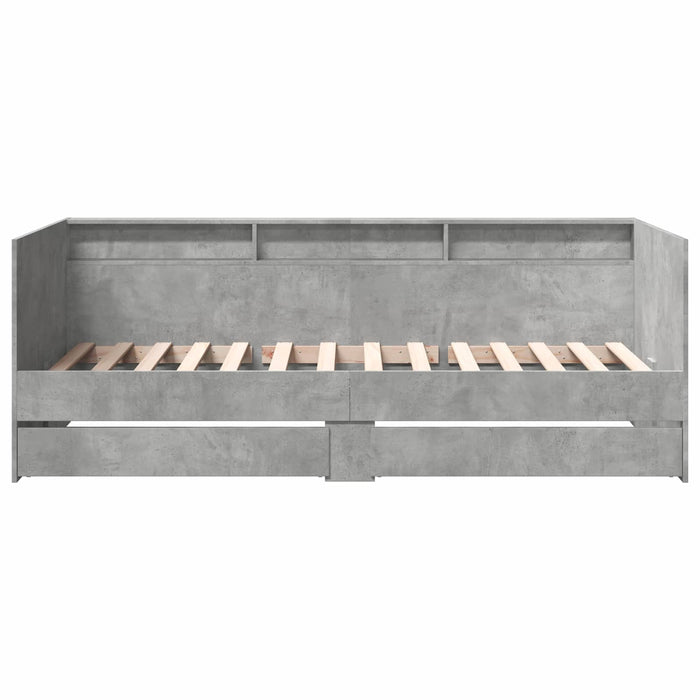Cadru de pat cu depozitare Gri Beton 80 x 200 cm Lemn prelucrat WALTI