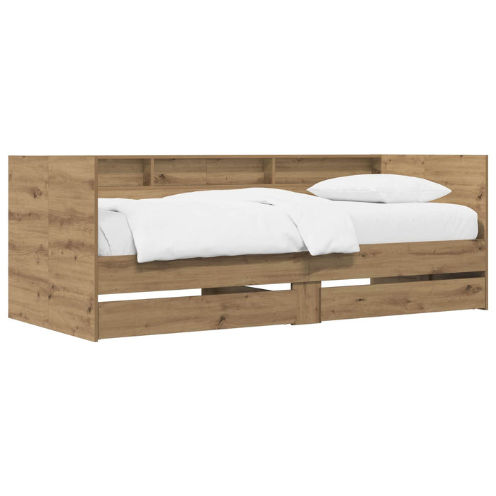 Cadru de pat cu depozitare Stejar artizanal 80 x 200 cm WALTI