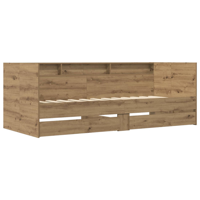 Cadru de pat cu depozitare Stejar artizanal 80 x 200 cm WALTI