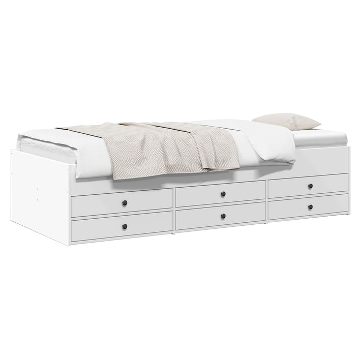 Cadru de pat cu depozitare Alb 80 x 200 cm Lemn prelucrat WALTI