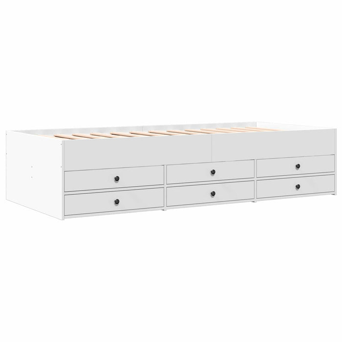 Cadru de pat cu depozitare Alb 80 x 200 cm Lemn prelucrat WALTI