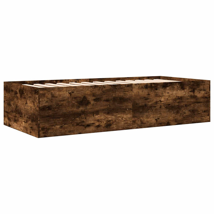 Cadru de pat cu depozitare cu sertar Stejar fumuriu 80 x 200 cm WALTI