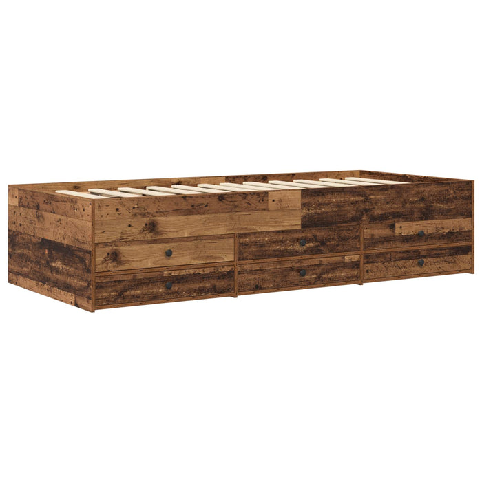 Cadru de pat cu depozitare cu sertar Lemn vechi 80 x 200 cm WALTI