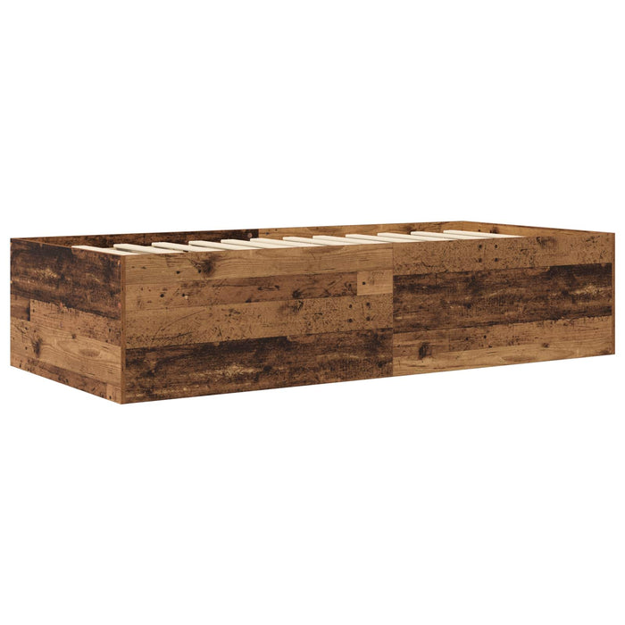 Cadru de pat cu depozitare cu sertar Lemn vechi 80 x 200 cm WALTI