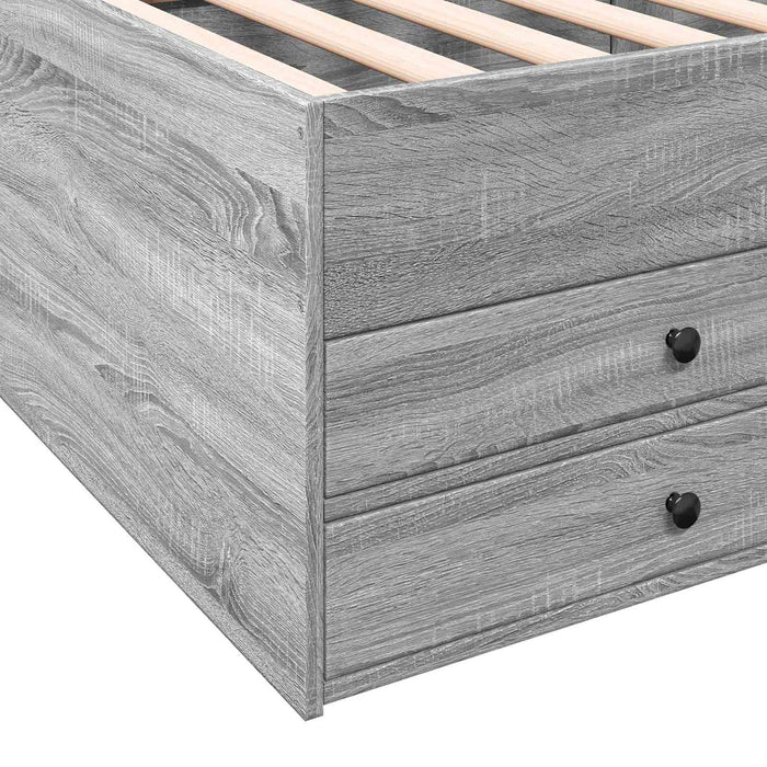 Cadru de pat cu depozitare cu sertar Sonoma gri 80 x 200 cm WALTI