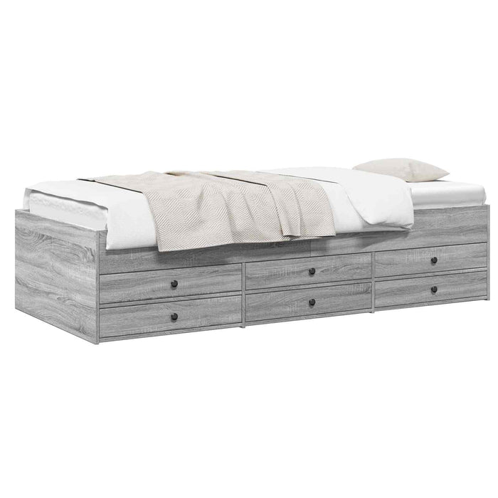 Cadru de pat cu depozitare cu sertar Sonoma gri 80 x 200 cm WALTI