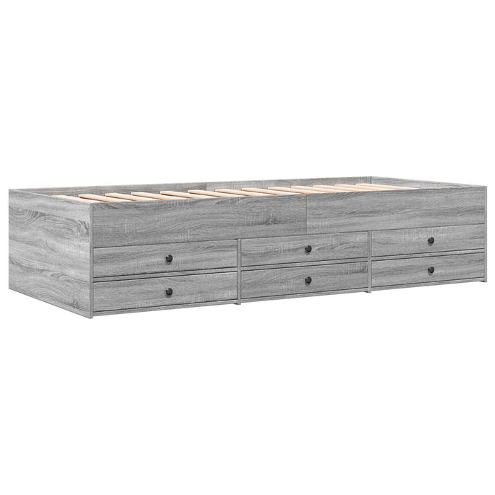 Cadru de pat cu depozitare cu sertar Sonoma gri 80 x 200 cm WALTI