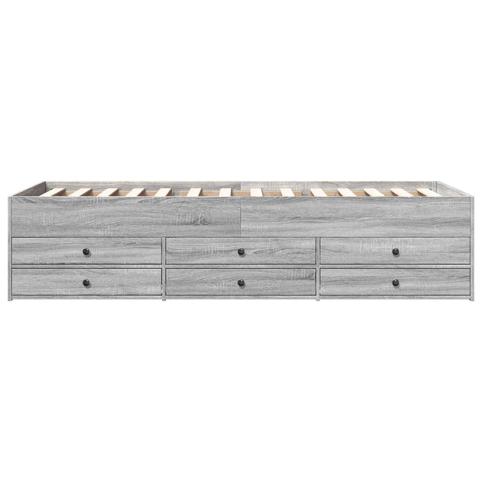 Cadru de pat cu depozitare cu sertar Sonoma gri 80 x 200 cm WALTI