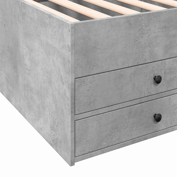 Cadru de pat cu depozitare Gri Beton 80 x 200 cm Lemn prelucrat WALTI