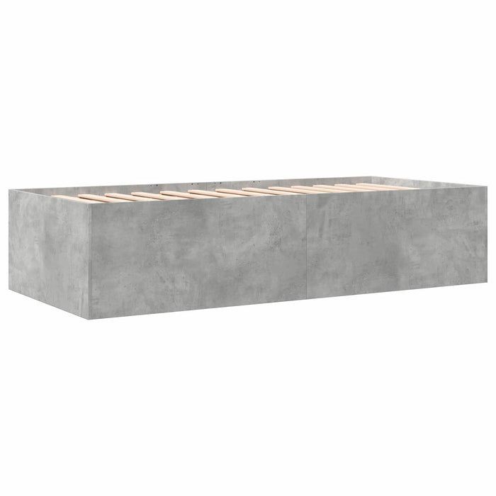 Cadru de pat cu depozitare Gri Beton 80 x 200 cm Lemn prelucrat WALTI