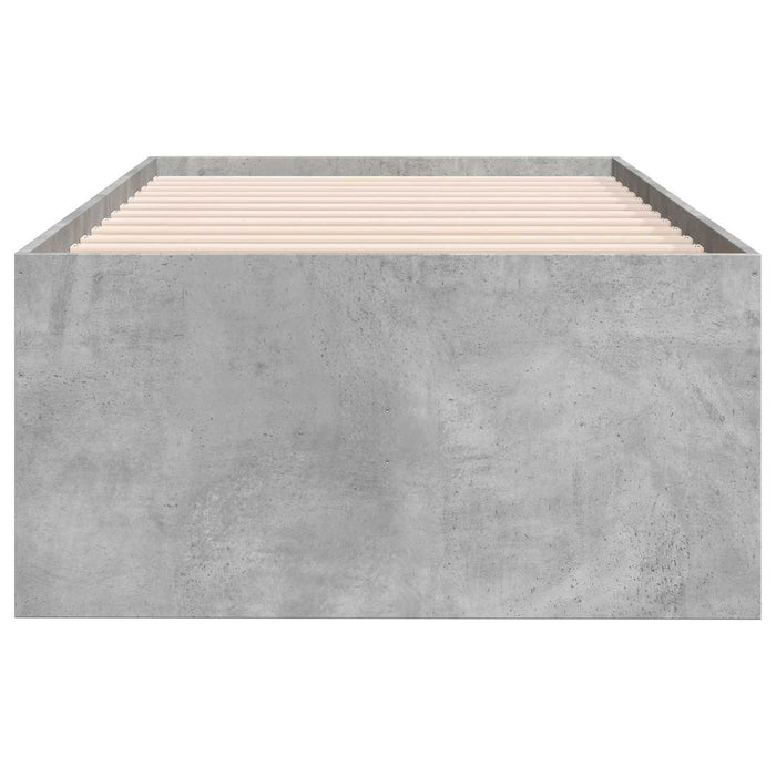 Cadru de pat cu depozitare Gri Beton 80 x 200 cm Lemn prelucrat WALTI