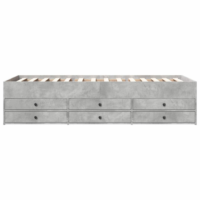 Cadru de pat cu depozitare Gri Beton 80 x 200 cm Lemn prelucrat WALTI