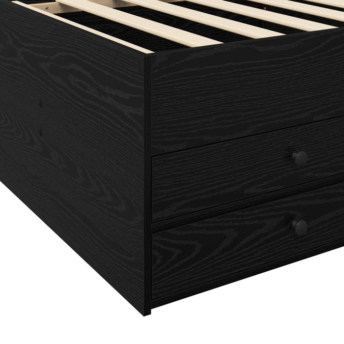 Cadru de pat cu depozitare cu sertar Stejar Negru 80 x 200 cm WALTI