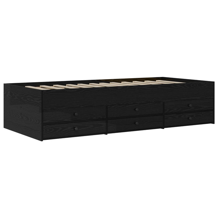 Cadru de pat cu depozitare cu sertar Stejar Negru 80 x 200 cm WALTI