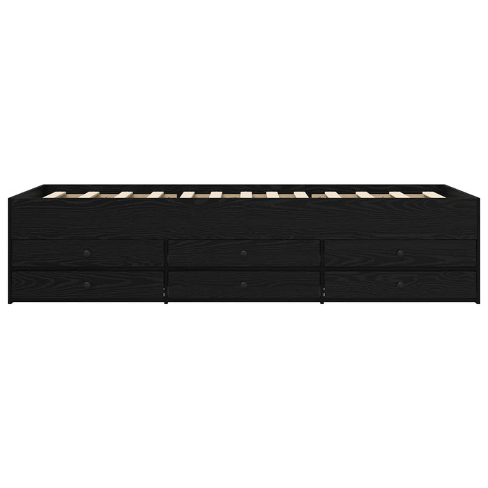 Cadru de pat cu depozitare cu sertar Stejar Negru 80 x 200 cm WALTI