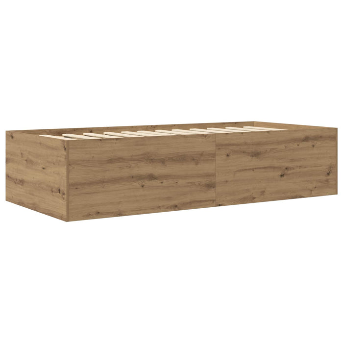 Cadru de pat cu depozitare Stejar artizanal 80 x 200 cm WALTI