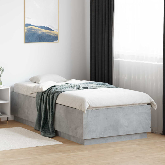 Cadru de pat Gri Beton 80 x 200 cm Lemn prelucrat WALTI
