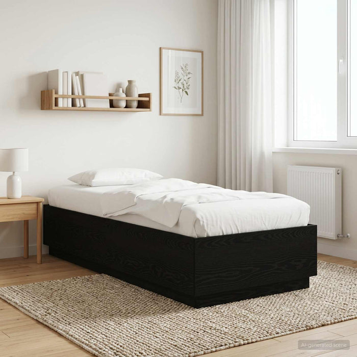 Cadru de pat Stejar Negru 80 x 200 cm Lemn prelucrat WALTI