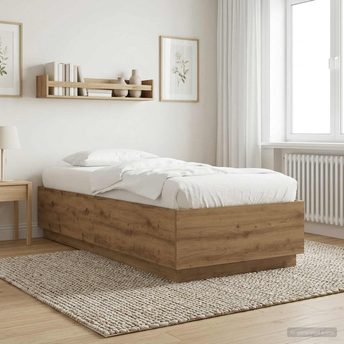 Cadru de pat Stejar artizanal 80 x 200 cm Lemn prelucrat WALTI
