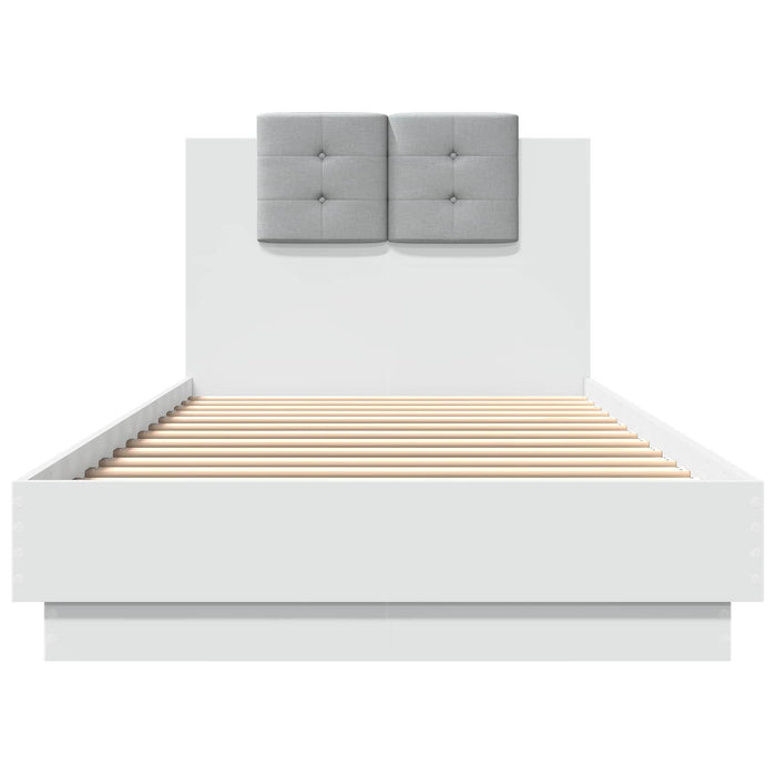 Cadru de pat cu LED Alb 80 x 200 cm Lemn prelucrat - WALTI WALTI