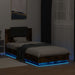Cadru de pat cu LED Stejar fumuriu 80 x 200 cm Lemn prelucrat - WALTI WALTI