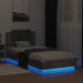 Cadru de pat cu LED Gri Beton 80 x 200 cm Lemn prelucrat - WALTI WALTI