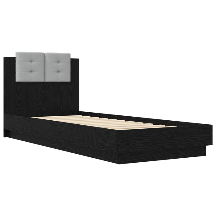 Cadru de pat cu LED Stejar Negru 80 x 200 cm Lemn prelucrat - WALTI WALTI
