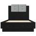 Cadru de pat cu LED Stejar Negru 80 x 200 cm Lemn prelucrat - WALTI WALTI