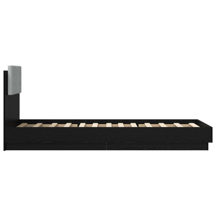 Cadru de pat cu LED Stejar Negru 80 x 200 cm Lemn prelucrat - WALTI WALTI