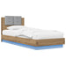 Cadru de pat cu LED Stejar artizanal 80 x 200 cm Lemn prelucrat - WALTI WALTI