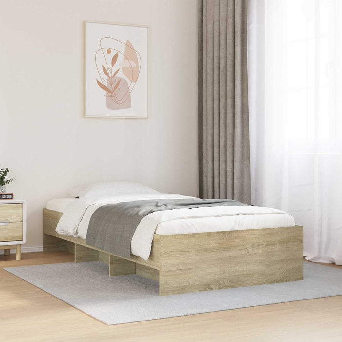 Cadru de pat cu raft Stejar Sonoma 80 x 200 cm Lemn prelucrat WALTI