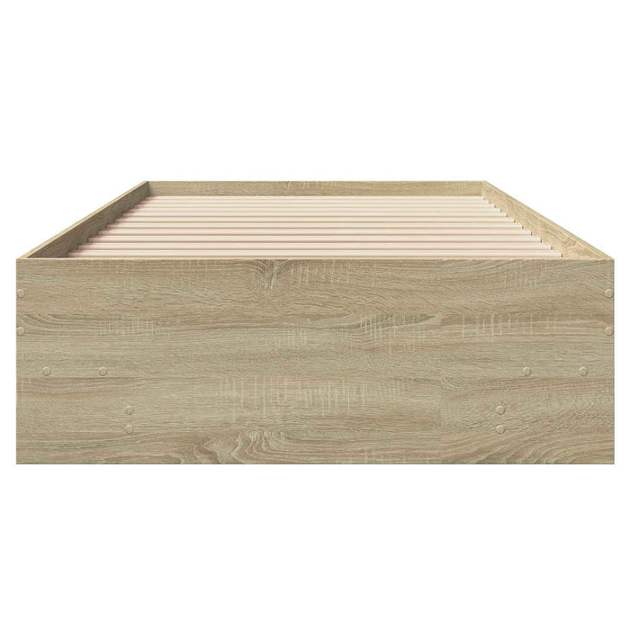 Cadru de pat cu raft Stejar Sonoma 80 x 200 cm Lemn prelucrat WALTI