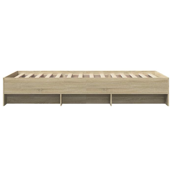 Cadru de pat cu raft Stejar Sonoma 80 x 200 cm Lemn prelucrat WALTI