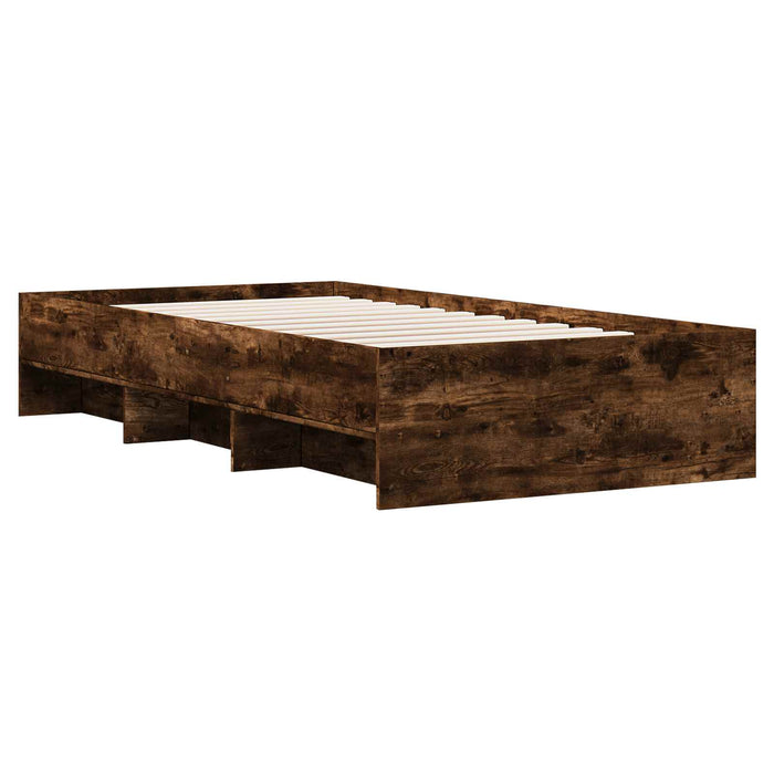 Cadru de pat cu raft Stejar fumuriu 80 x 200 cm Lemn prelucrat WALTI