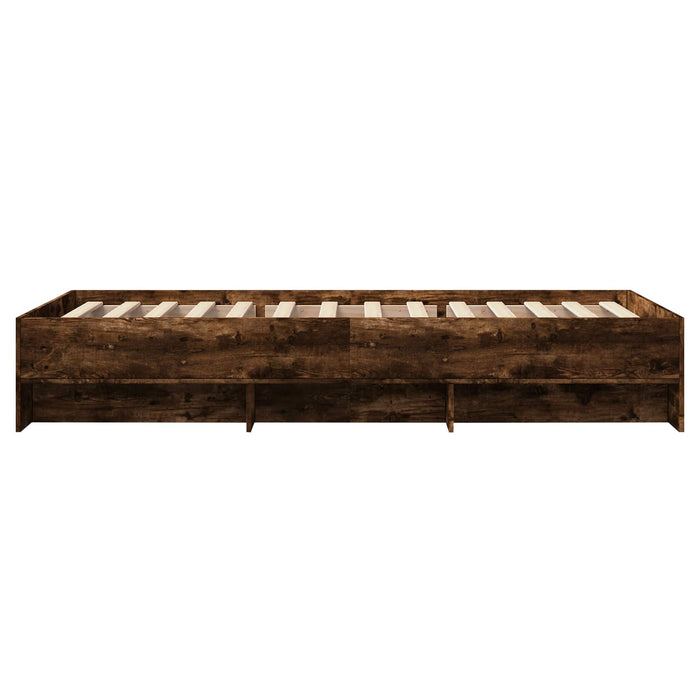 Cadru de pat cu raft Stejar fumuriu 80 x 200 cm Lemn prelucrat WALTI