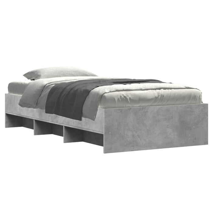 Cadru de pat cu raft Gri Beton 80 x 200 cm Lemn prelucrat WALTI