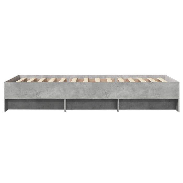 Cadru de pat cu raft Gri Beton 80 x 200 cm Lemn prelucrat WALTI