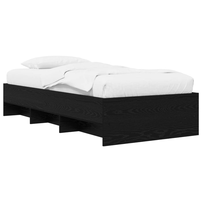 Cadru de pat cu raft Stejar Negru 80 x 200 cm Lemn prelucrat WALTI