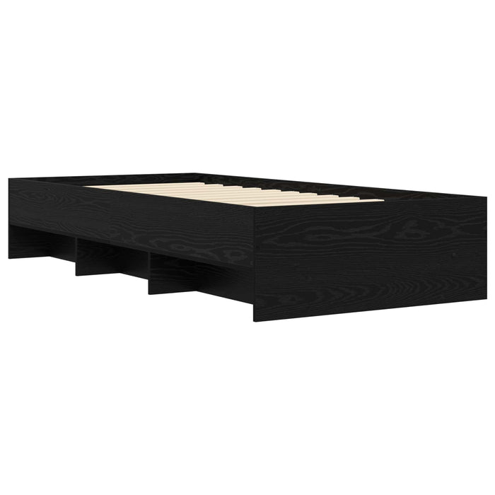 Cadru de pat cu raft Stejar Negru 80 x 200 cm Lemn prelucrat WALTI