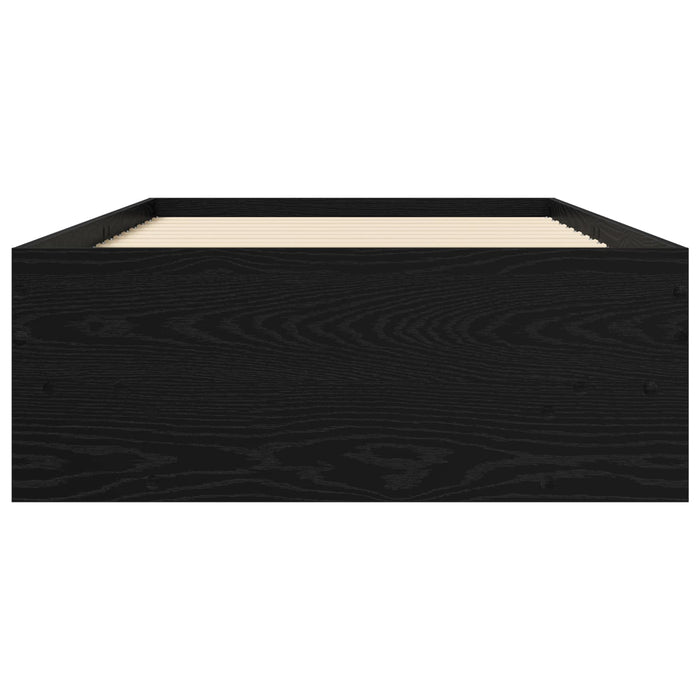 Cadru de pat cu raft Stejar Negru 80 x 200 cm Lemn prelucrat WALTI