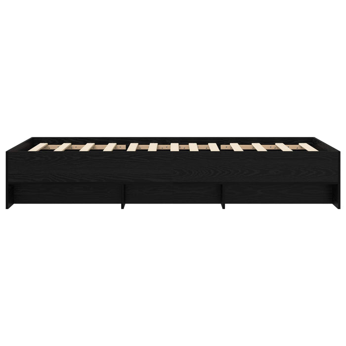 Cadru de pat cu raft Stejar Negru 80 x 200 cm Lemn prelucrat WALTI
