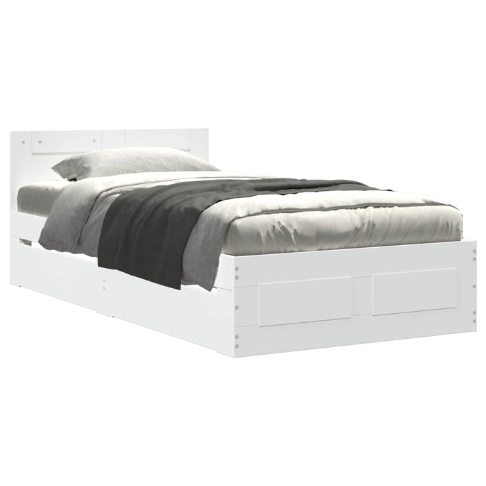 Cadru de Pat cu Tăblie Alb 80 x 200 cm Lemn prelucrat WALTI