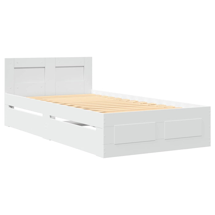 Cadru de Pat cu Tăblie Alb 80 x 200 cm Lemn prelucrat WALTI