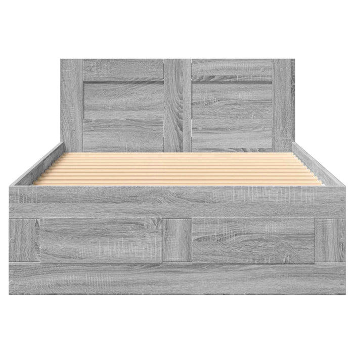 Cadru de Pat cu Tăblie Sonoma gri 80 x 200 cm Lemn prelucrat WALTI