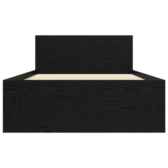 Cadru de Pat cu Tăblie Stejar Negru 80 x 200 cm Lemn prelucrat WALTI