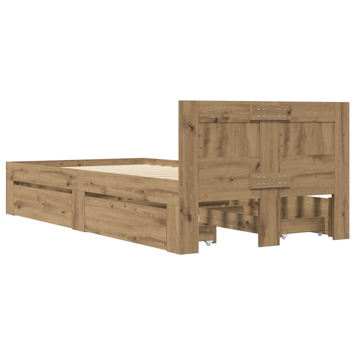 Cadru de Pat cu Tăblie Stejar artizanal 80 x 200 cm WALTI