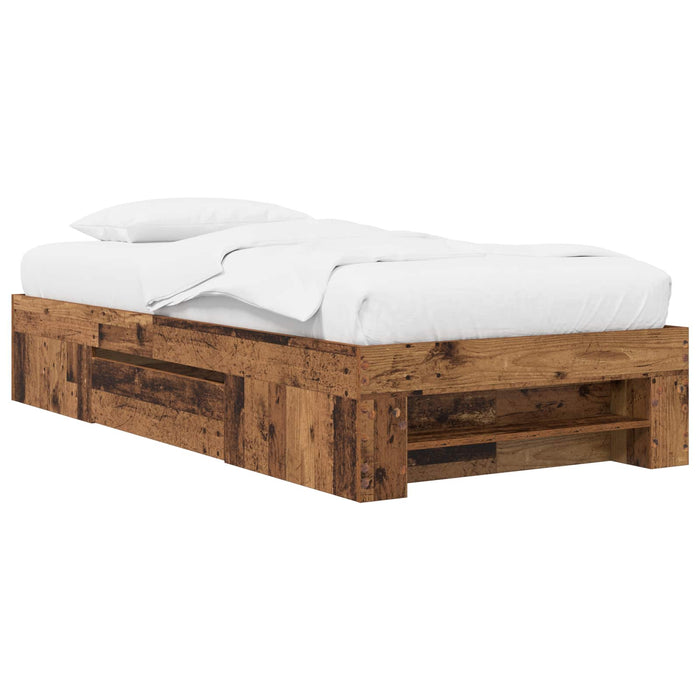 Cadru de pat cu depozitare cu sertar Lemn vechi 80 x 200 cm WALTI