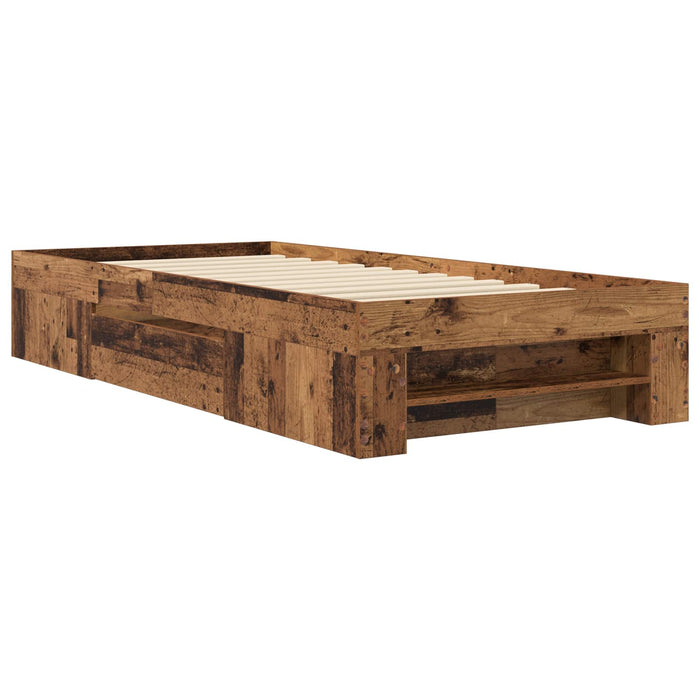 Cadru de pat cu depozitare cu sertar Lemn vechi 80 x 200 cm WALTI